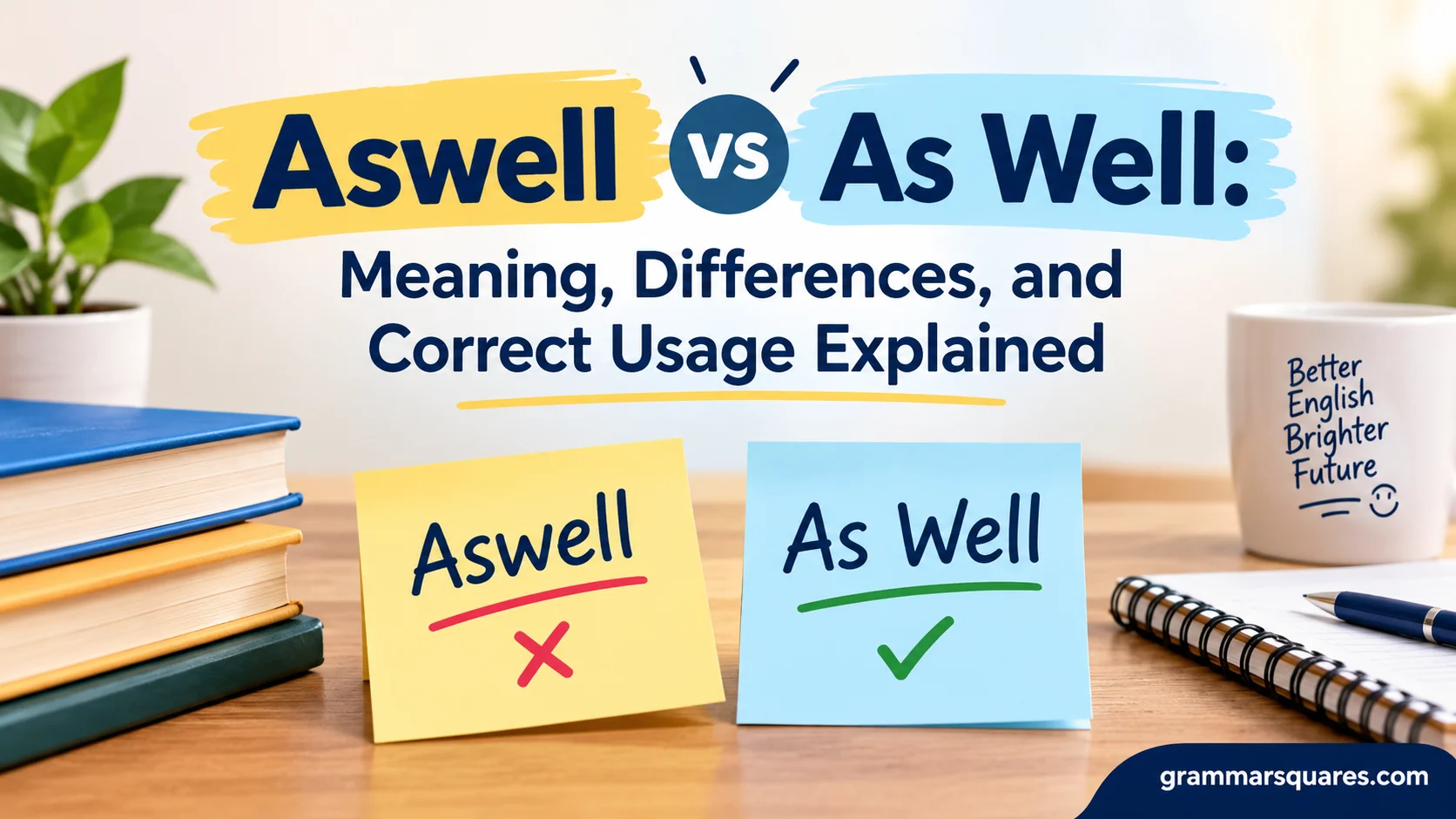 Aswell vs As Well: Meaning, Differences, and Correct Usage Explained