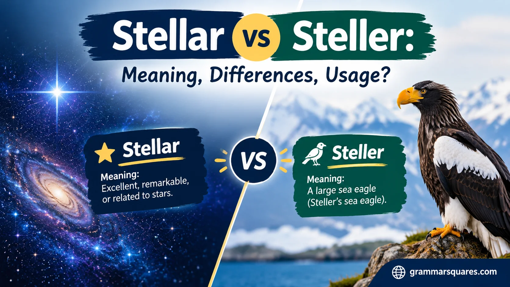 Stellar vs Steller: Meaning, Differences, Usage
