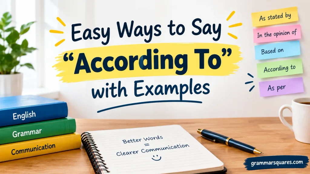 Easy Ways to Say “According To”