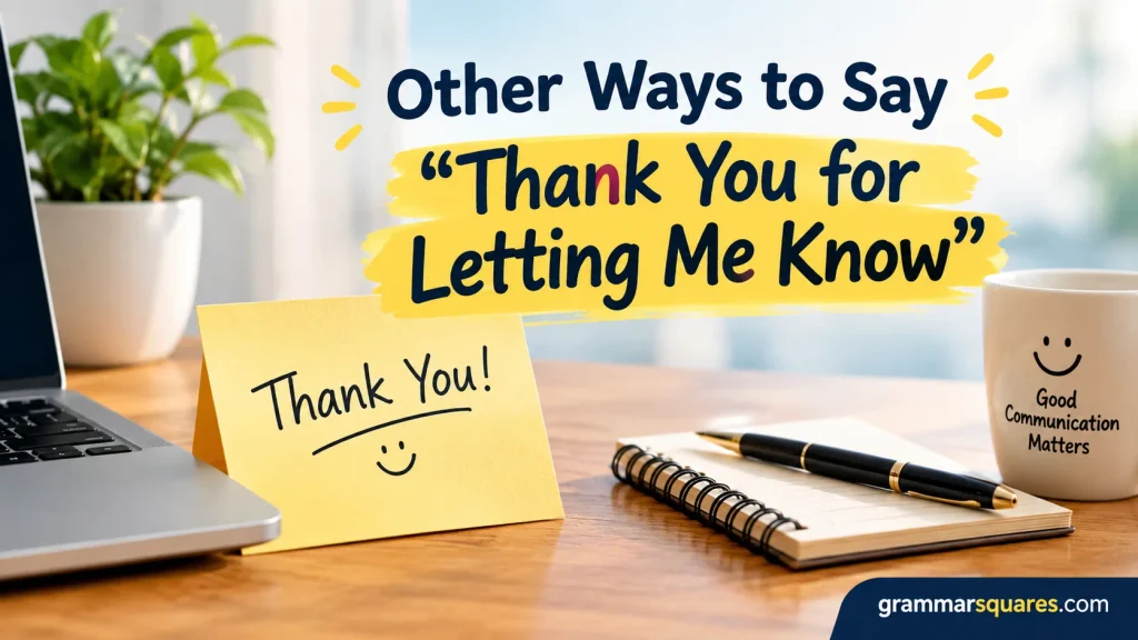 Other Ways to Say “Thank You for Letting Me Know”